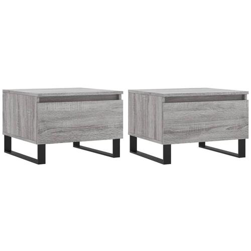 Sofaborde 2 stk. 50x46x35 cm konstrueret træ grå sonoma-eg