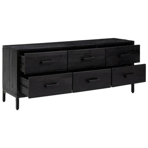 Opbevaringsbænk 110x30x45 cm massivt fyrretræ sort