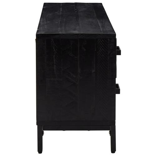 Opbevaringsbænk 110x30x45 cm massivt fyrretræ sort