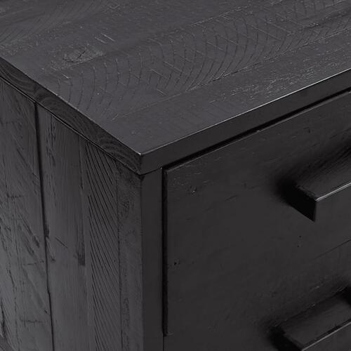 Opbevaringsbænk 110x30x45 cm massivt fyrretræ sort