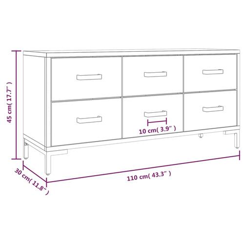 Opbevaringsbænk 110x30x45 cm massivt fyrretræ sort