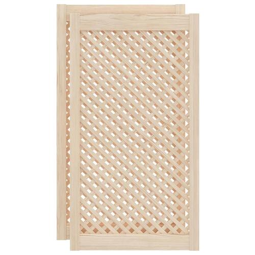 Skabslåger 2 stk. 49,5x99 cm gitterdesign massivt fyrretræ