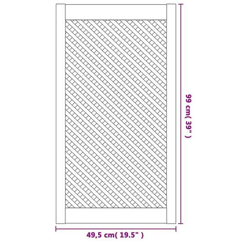 Skabslåger 2 stk. 49,5x99 cm gitterdesign massivt fyrretræ