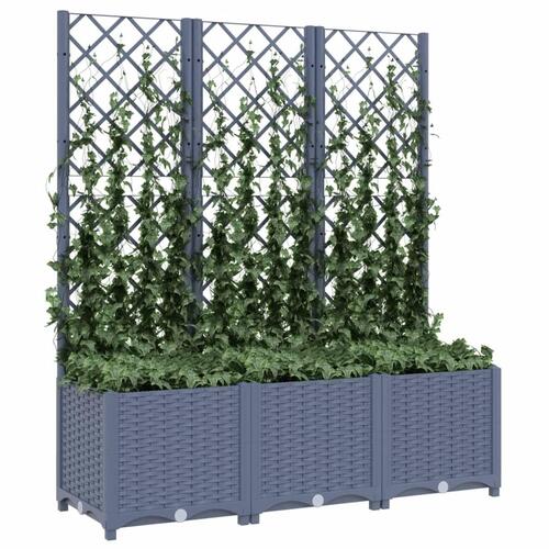Plantekasse med espalier 120x40x136 cm PP mørkegrå