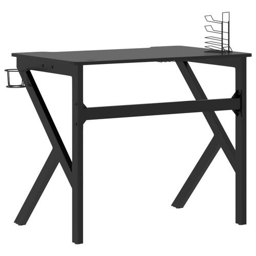 Gamerbord med K-formede ben 90x60x75 cm sort