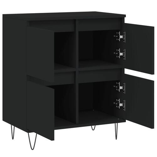 Skænk 60x35x70 cm konstrueret træ sort