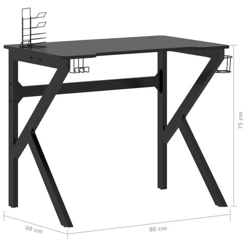 Gamerbord med K-formede ben 90x60x75 cm sort