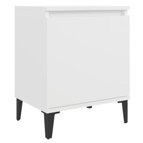 Sengeskab med metalben 40x30x50 cm hvid