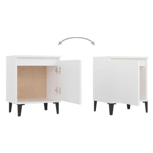 Sengeskab med metalben 40x30x50 cm hvid
