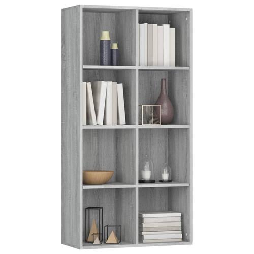 Bogreol/skænk 66x30x130 cm konstrueret træ grå sonoma-eg