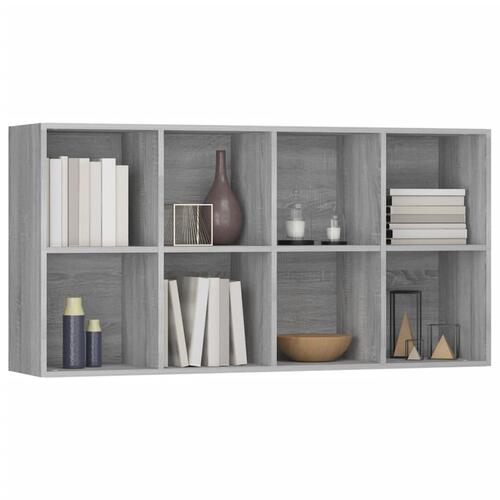 Bogreol/skænk 66x30x130 cm konstrueret træ grå sonoma-eg