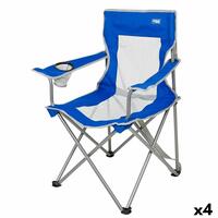 Sammenklappelig campingstol Aktive Blå Grå 46 x 82 x 46 cm (4 enheder)