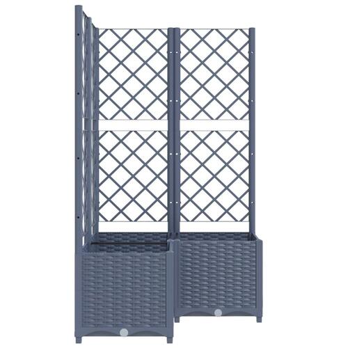 Plantekasse med espalier 80x80x136 cm PP blågrå