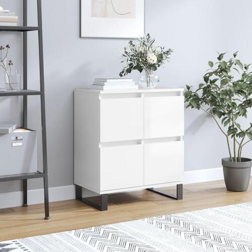 Skænk 60x35x70 cm konstrueret træ hvid højglans