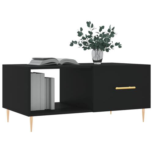 Sofabord 90x50x40 cm konstrueret træ sort
