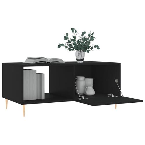 Sofabord 90x50x40 cm konstrueret træ sort