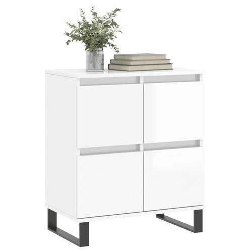 Skænk 60x35x70 cm konstrueret træ hvid højglans