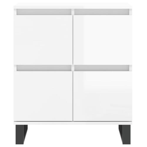 Skænk 60x35x70 cm konstrueret træ hvid højglans