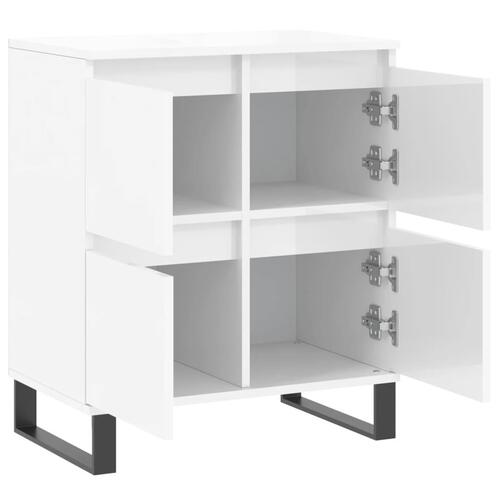 Skænk 60x35x70 cm konstrueret træ hvid højglans