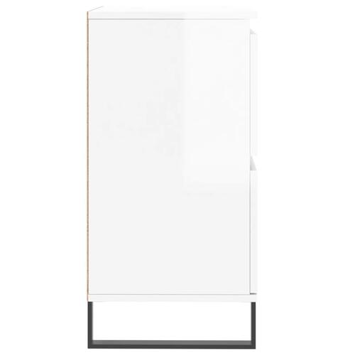 Skænk 60x35x70 cm konstrueret træ hvid højglans