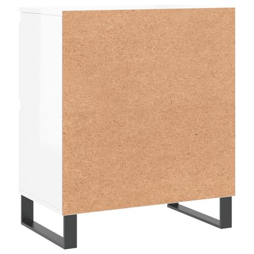 Skænk 60x35x70 cm konstrueret træ hvid højglans