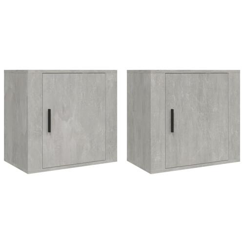 Væghængte sengeborde 2 stk. 50x30x47 cm betongrå