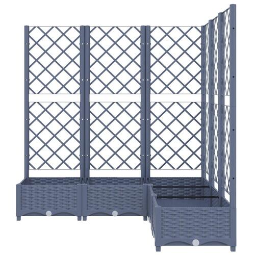 Plantekasse med espalier 120x120x121,5 cm PP blågrå