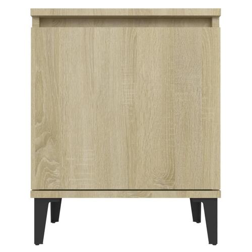 Sengeskab med metalben 2 stk. 40x30x50 cm sonoma-eg