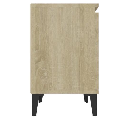 Sengeskab med metalben 2 stk. 40x30x50 cm sonoma-eg