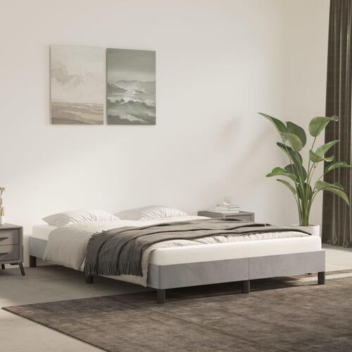 Sengeramme uden madras Lysegrå 140x190 cm Fløjl