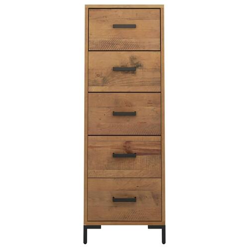 Kommode 42x35x110 cm massivt fyrretræ