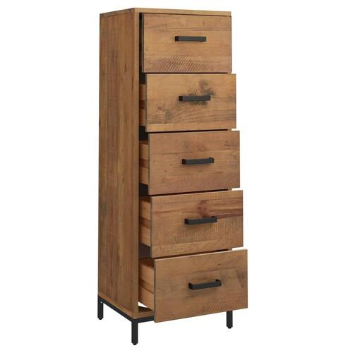 Kommode 42x35x110 cm massivt fyrretræ
