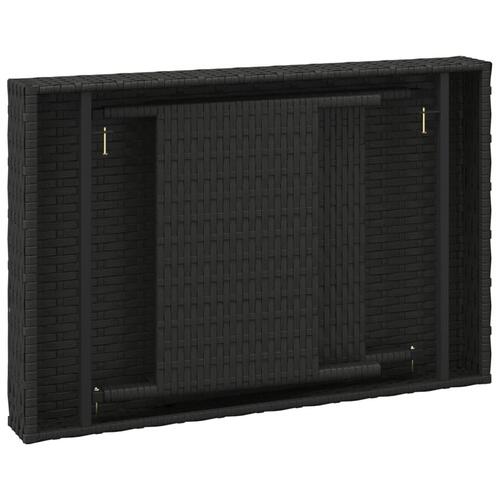 Foldbart sidebord 60x40x38 cm polyrattan sort