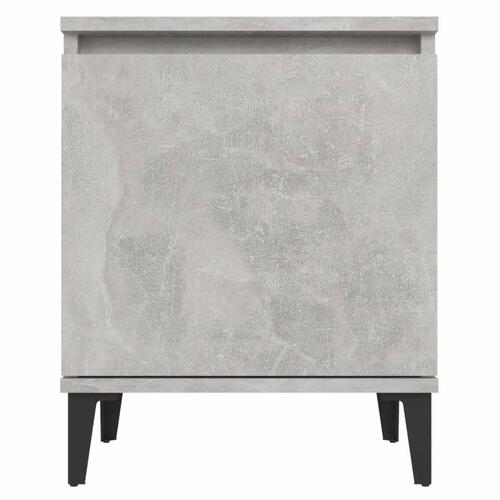 Sengebord med metalben 40x30x50 cm betongrå
