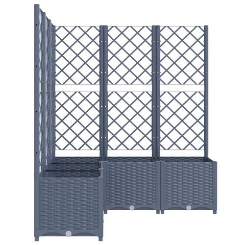 Plantekasse med espalier 120x120x136 cm PP blågrå