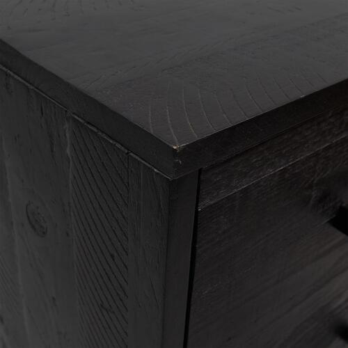 Kommode 42x35x110 cm massivt fyrretræ sort