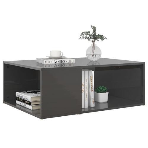 Sofabord 90x67x33 cm spånplade grå højglans