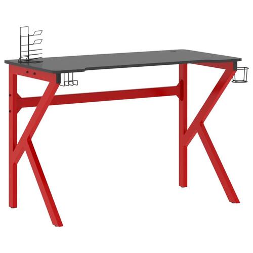 Gamerbord med K-formede ben 110x60x75 cm sort og rød