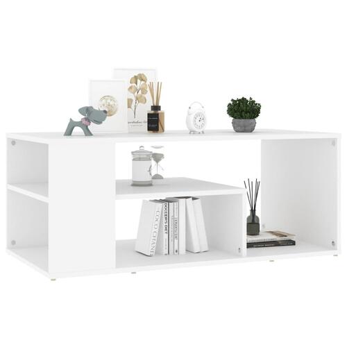 Sofabord 100x50x40 cm konstrueret træ hvid