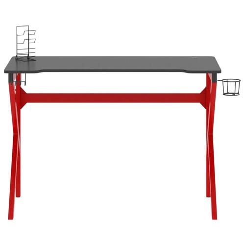 Gamerbord med K-formede ben 110x60x75 cm sort og rød