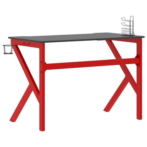 Gamerbord med K-formede ben 110x60x75 cm sort og rød