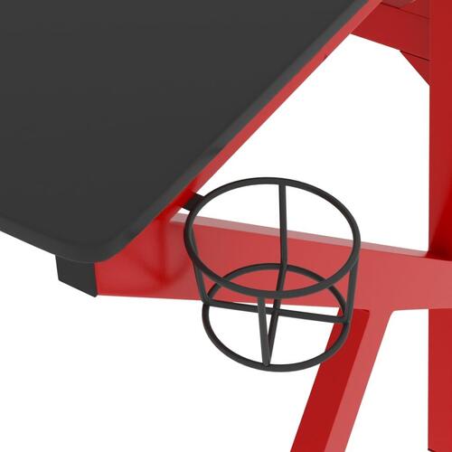 Gamerbord med K-formede ben 110x60x75 cm sort og rød