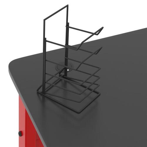 Gamerbord med K-formede ben 110x60x75 cm sort og rød