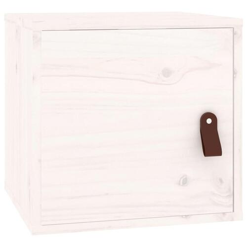 Vægskabe 2 stk. 31,5x30x30 cm massivt fyrretræ hvid