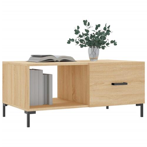 Sofabord 90x50x40 cm konstrueret træ sonoma-eg
