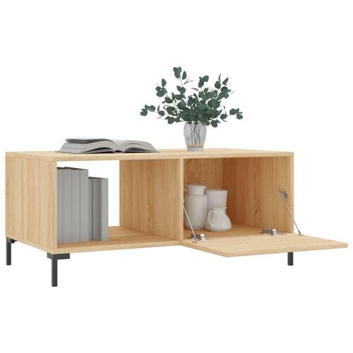 Sofabord 90x50x40 cm konstrueret træ sonoma-eg