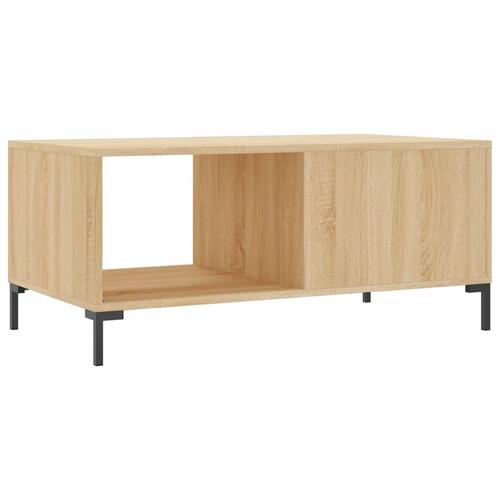 Sofabord 90x50x40 cm konstrueret træ sonoma-eg