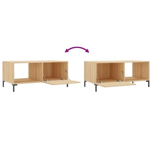 Sofabord 90x50x40 cm konstrueret træ sonoma-eg
