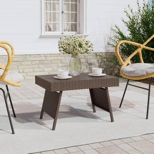 Foldbart sidebord 60x40x38 cm polyrattan brun