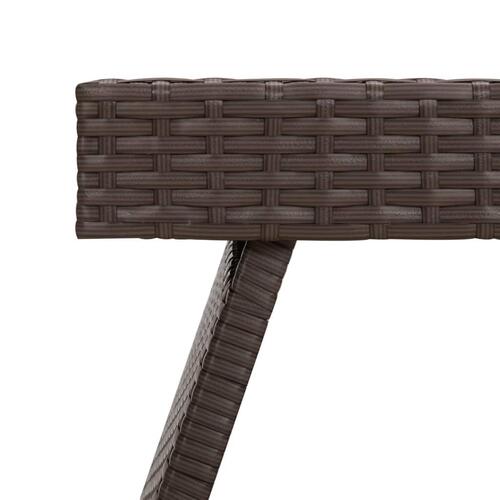 Foldbart sidebord 60x40x38 cm polyrattan brun